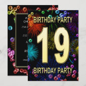 19th誕生日パーティー招待花火大会 招待状 (正面/裏面)