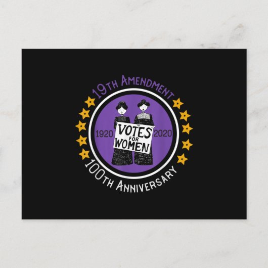19th Amendment XIX Suffragette 100 yrs Anniversary 案内ポストカード (正面)