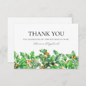 19th Birthday Holly December Birth Flower Custom サンキューカード (正面/裏面)