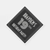 19th Birthday Party:アールデコスタイル+名前をカスタムする スタンダードランチョンナプキン (角)