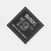 19th Birthday Party:アールデコスタイル+名前をカスタムする スタンダードランチョンナプキン (角)