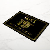 19th Birthday Party —アールデコスタイル「19」 +名前 箔招待状 (回転した状態)