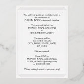 19th Birthday Party – スクリプファンシート&名前をカスタムする 箔招待状 (裏面)