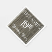 19th Birthday Party — ファンシー Script, フェイク Wood Look スタンダードランチョンナプキン (角)