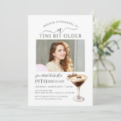 19th Birthday Party Photo Espresso Martini 招待状 (スタンド正面)