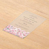 19th Birthday Pink Carnation January Birth Flower アクリル招待状 (レイダウン)