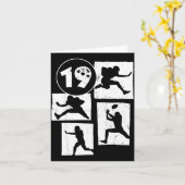 19th Birthday Retro American Football 19 Years Old カード (黄色い花)