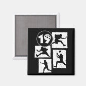 19th Birthday Retro American Football 19 Years Old マグネット (正面/裏面)