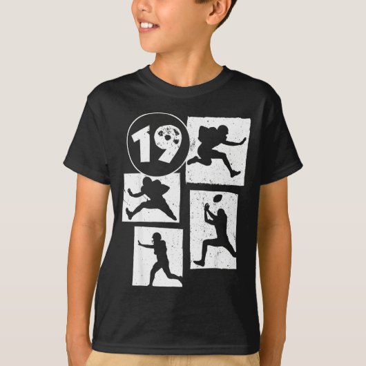 19th Birthday Retro American Football 19 Years Old Tシャツ (正面)