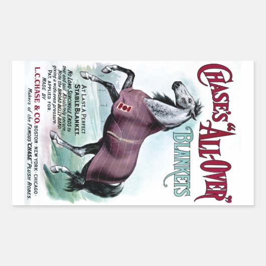 19th C.チェイス・ホース・ブランケット 長方形シール (正面)