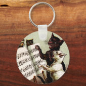 19th C.ネコを歌う キーホルダー (正面)