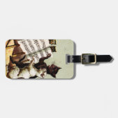 19th C.ネコを歌う ラゲッジタグ (正面横)