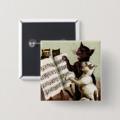 19th C.ネコを歌う 缶バッジ (正面&裏面)