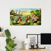 19th C. Mermaids ポスター (ホームオフィス)