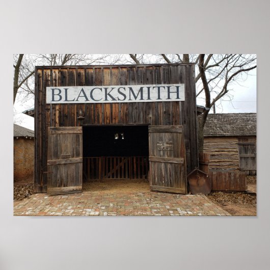 19th Century Blacksmith Shop in Buffalo Gap,テキサス州 ポスター (正面)
