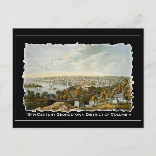 19th Century View of Georgetown,ワシントンDC ポストカード (正面)
