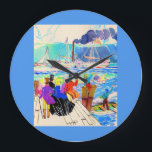 19th century yacht race ラージ壁時計<br><div class="desc">A marvelous and sorta deco image from an early 1920s book. Looks grrreat !! on EVERYTHING !! Wanna see more old? Here's the Facebook page for my store: www.facebook.com/the_olden_eye And here's my blog! www.fullservicebohemian.blogspot.com</div>