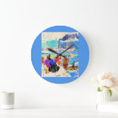 19th century yacht race ラージ壁時計 (ホーム)