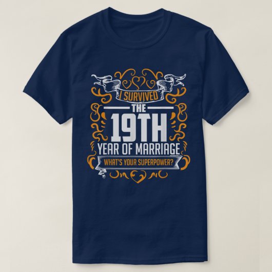 19th Wedding Anniversary Gifts 19 Year T  For Her  Tシャツ (デザイン正面)