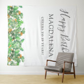 19thBirthday Holly December Birth Flower Backdrop タペストリー (インサイチュ(横))
