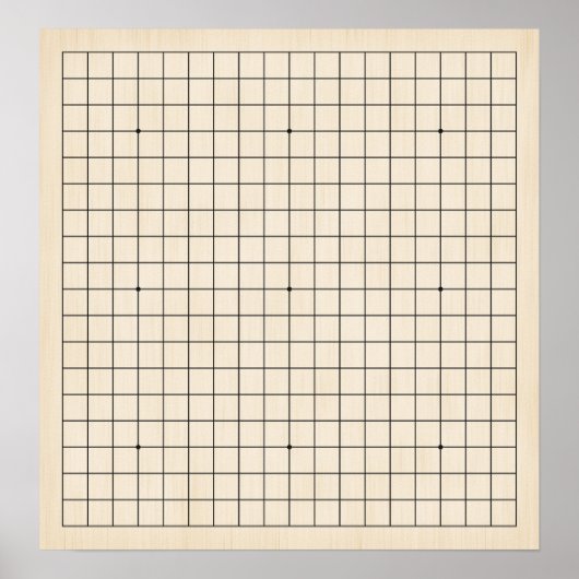 19X19ゴバン木材の淡い色のカスタマイズ可能な背景 ポスター (正面)