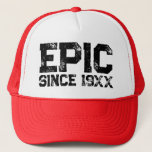 19XXおもしろい誕生日・トラック帽からEPIC キャップ<br><div class="desc">EPIC 19XXおもしろい誕生日トラック帽。黒動揺してタイポグラフィテンプレート。世界クール最大のパパ、夫、兄、叔父、おじいちゃん、友人、ボス、同僚のためのキャップ。</div>