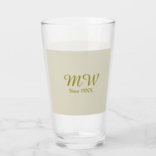19XX年からオートミール色の結婚式ナ タンブラーグラス (正面)