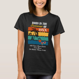 19xx年夏生まれ 20xx年 お好きなテキストメッセージ 夕焼け tシャツ