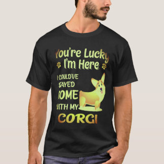 1 あなたはラッキーコーギー Tシャツ