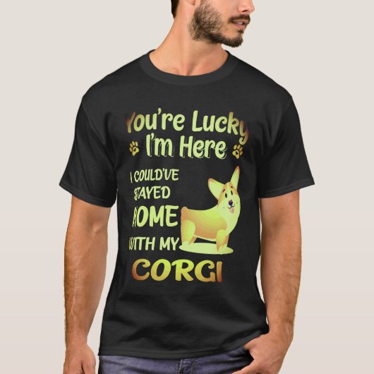 1 あなたはラッキーコーギー Tシャツ (正面)