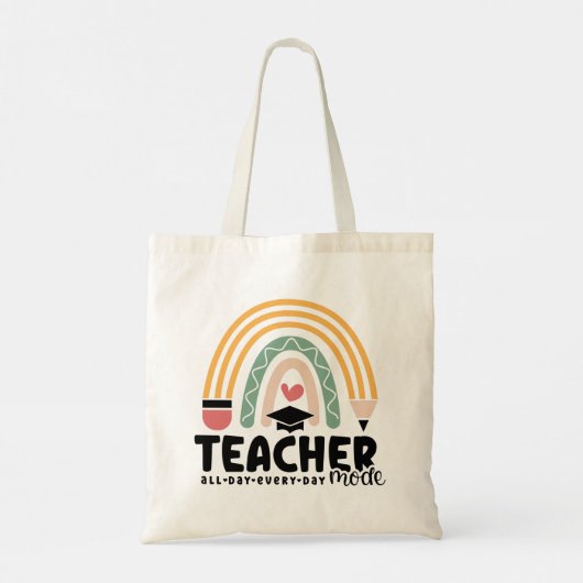 1-おもしろい先生モ教えードの先生用ギフト トートバッグ (裏面)