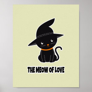 1.かわいい美しい黒猫の愛 ポスター