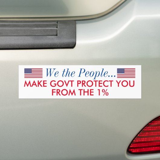 1%のバンパーステッカーからの私達を保護して下さい バンパーステッカー (車上)