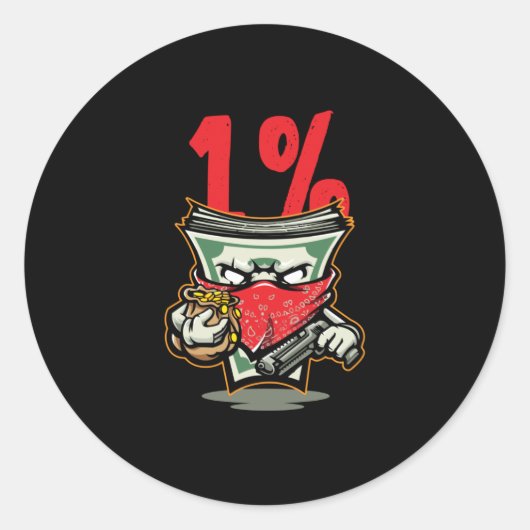1%の税金 ラウンドシール (正面)
