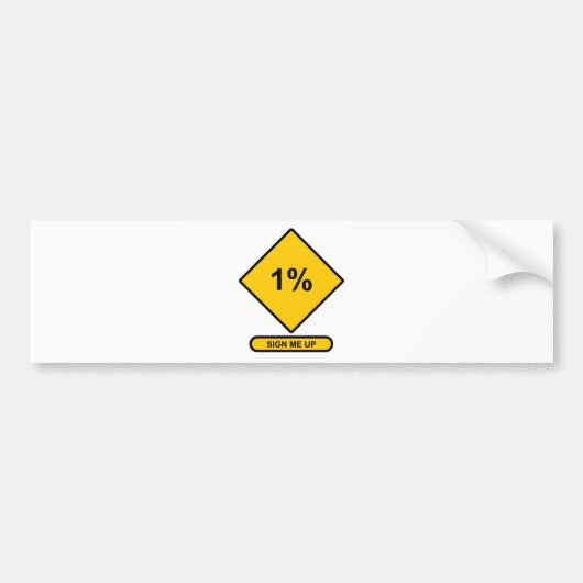 1%まで私に署名して下さい バンパーステッカー (正面)