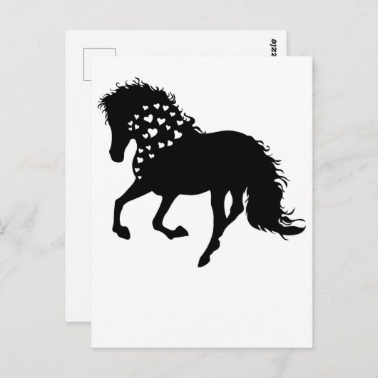 1 – ウスシャツ、馬好きティー、ガールズホース ポストカード (正面/裏面)