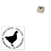 1"エッグカートンスタンプと鶏農場新鮮 – NON GMO ラバースタンプ (押印)