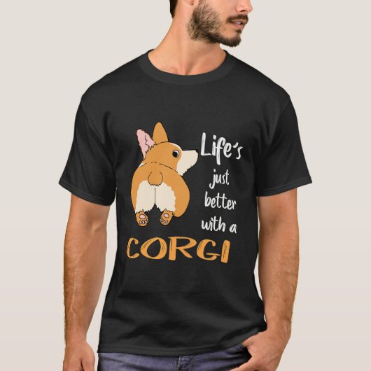 1 コーギーがいると人生はもっと楽しい Tシャツ (正面)