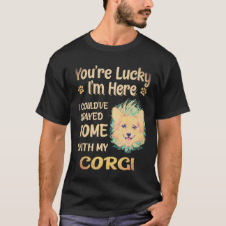 1 コーギーと家にいたかった Tシャツ