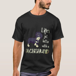 1 ダックスフントがいる生活は最高 Tシャツ