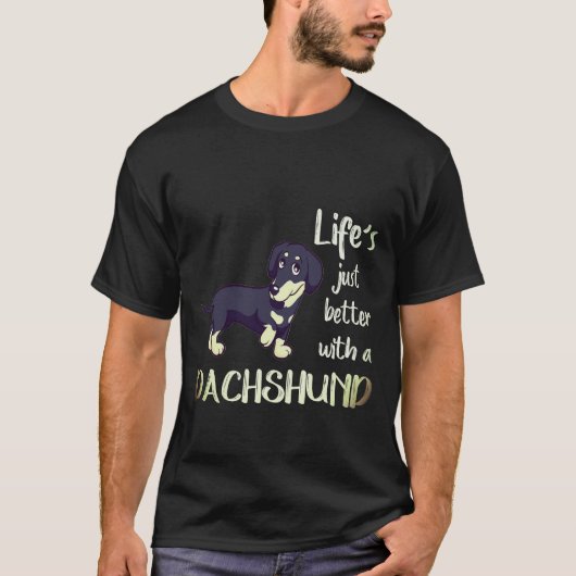 1 ダックスフントがいる生活は最高 Tシャツ (正面)