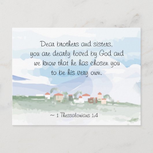 1 テサロニケ 1:4 あなたを選んでくださった神様 ポストカード (正面)