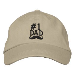 #1 ナンバーワンDAD エンブロイダーキャップ 刺繍入りキャップ