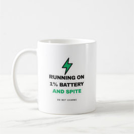1%バッテリーと根性で走るよ Funny Mug コーヒーマグカップ