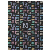 "# 1"パターンのモノグラムカスタムクリップボード クリップボード (裏面)