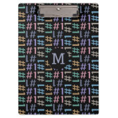 "# 1"パターンのモノグラムカスタムクリップボード クリップボード (正面)