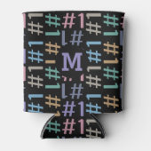 "# 1"パターンのモノグラムカスタム缶クーラー 缶クーラー (正面)