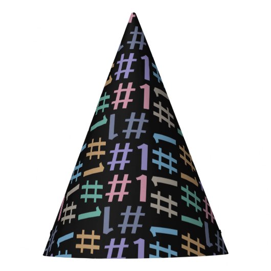 "# 1"パターンパーティーhat パーティーハット (正面)