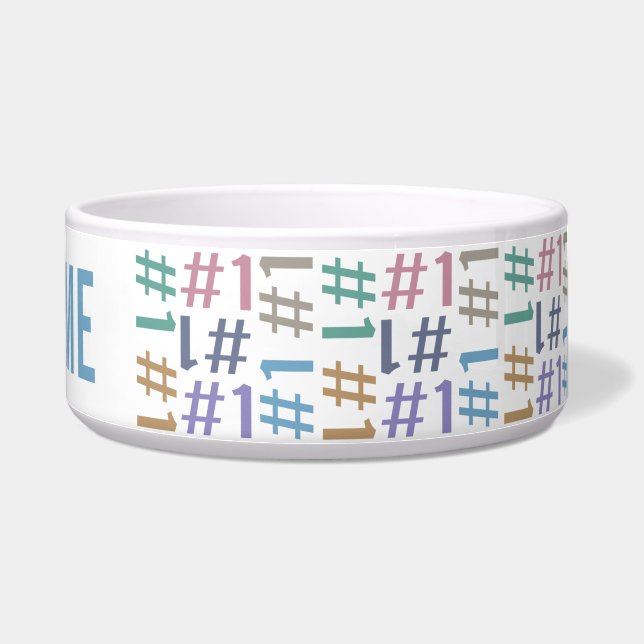 "# 1"パターン名前をカスタムするペットボウル ボウル (右)