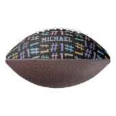 「# 1」パターン名前をカスタムする アメリカンフットボール (回転90)